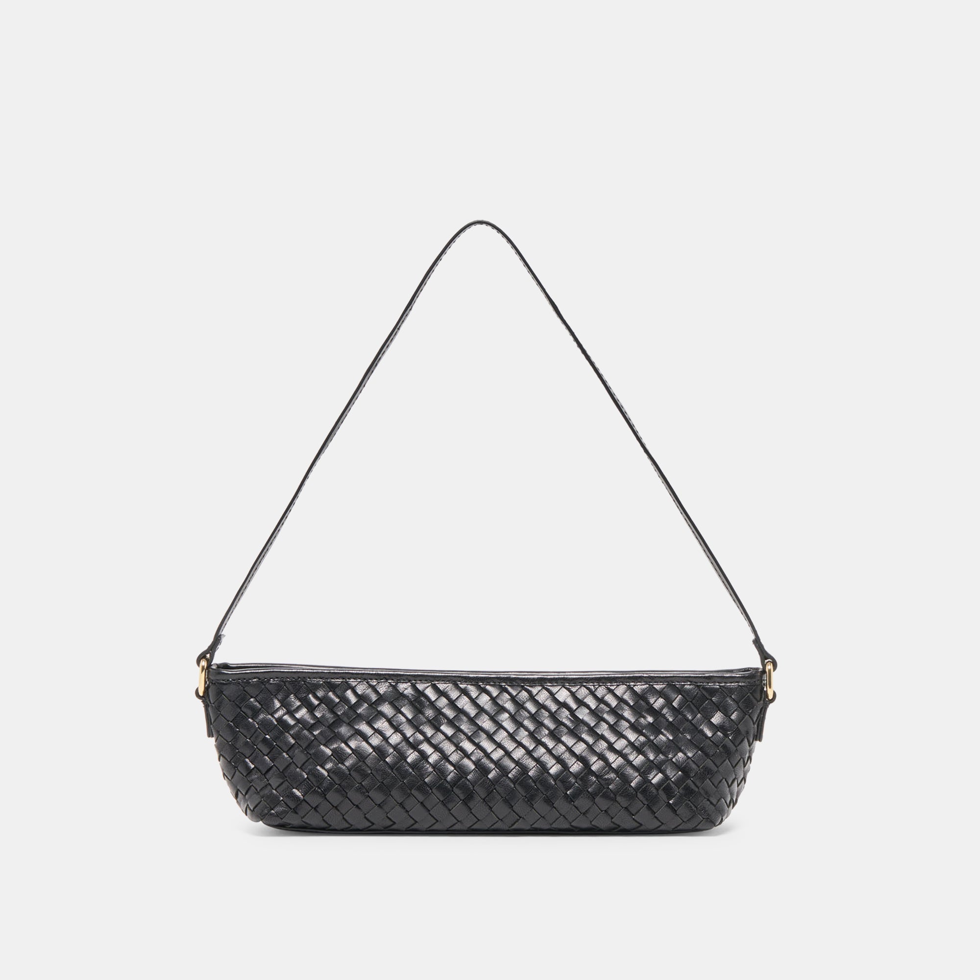 Savaii Black Woven Leather Shoulder Bag | Dolce Vita Women