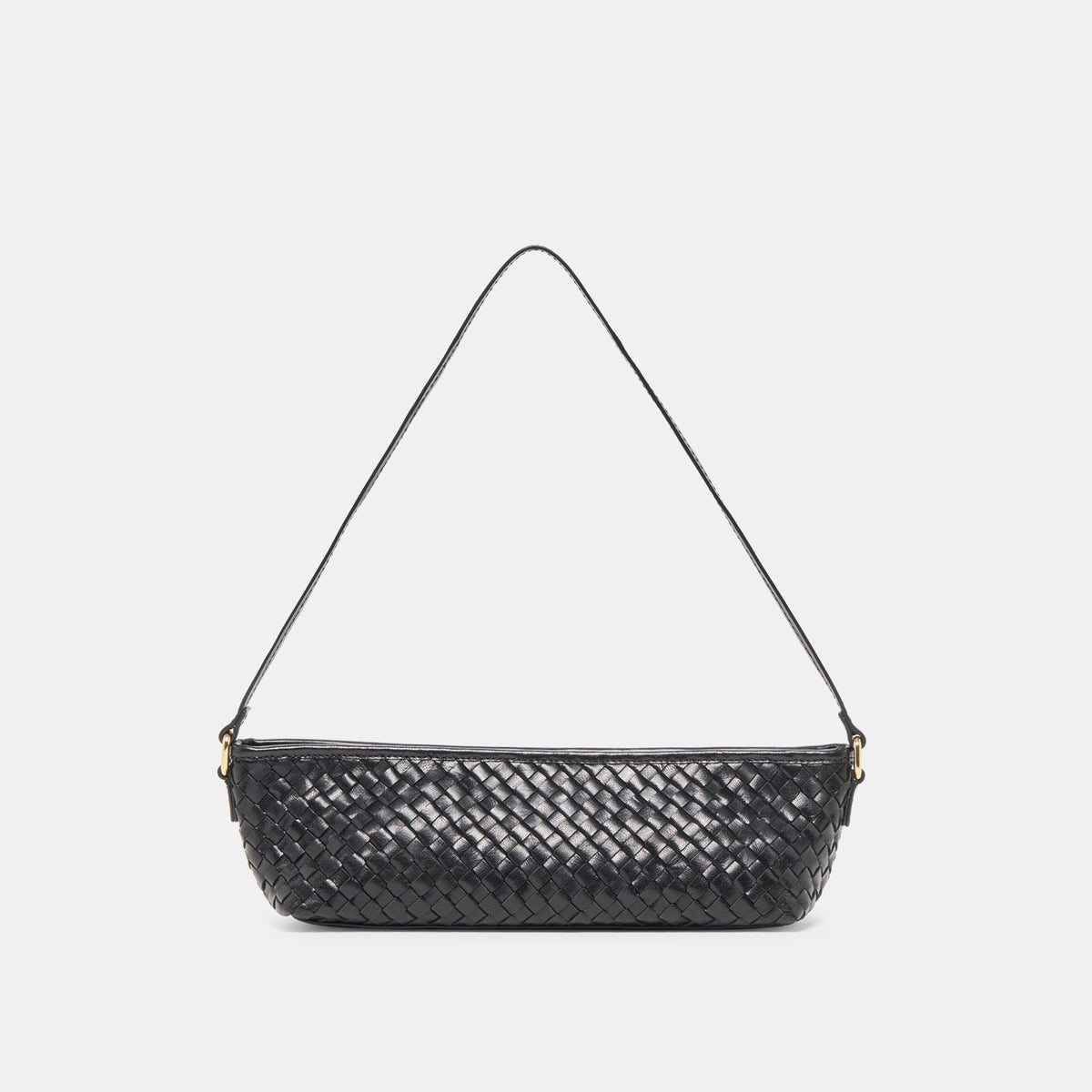 Savaii Black Woven Leather Shoulder Bag | Dolce Vita Women
