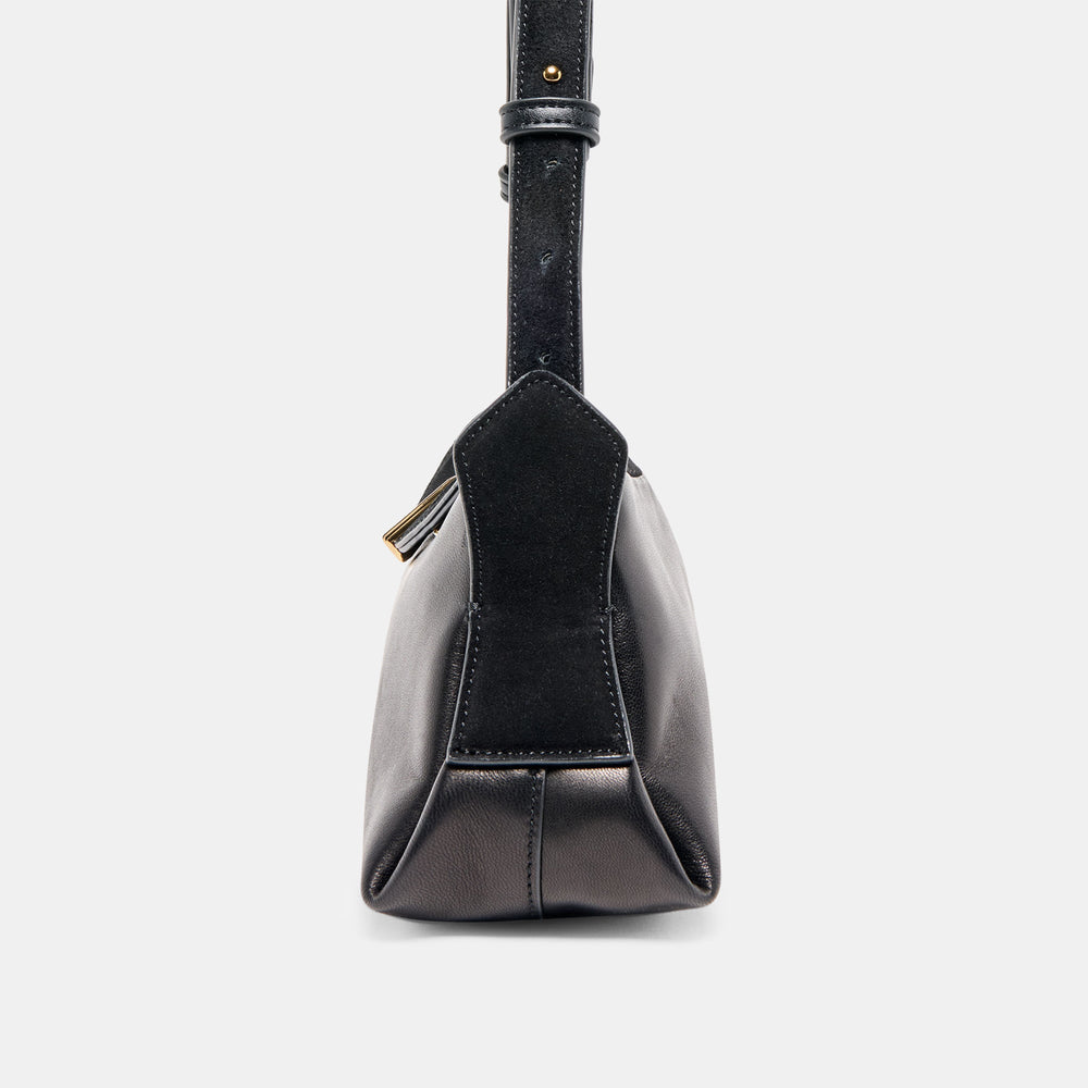 Devyn Black Leather Shoulder Bag | Women Dolce Vita