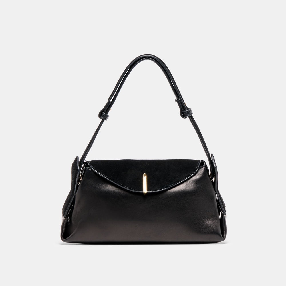 Devyn Black Leather Shoulder Bag | Women Dolce Vita