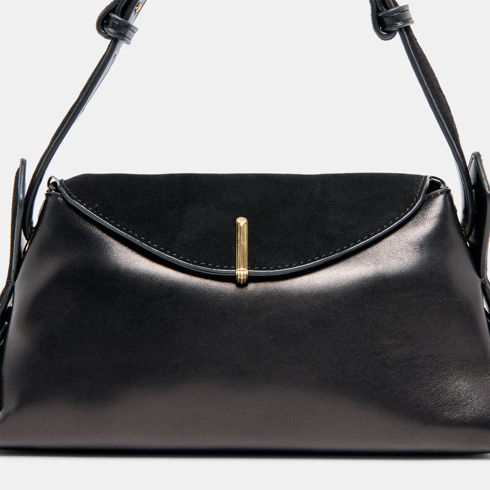 Devyn Black Leather Shoulder Bag | Women Dolce Vita