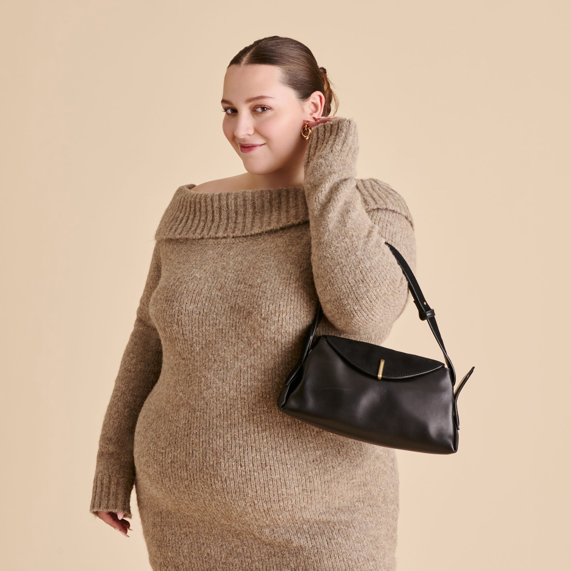 Devyn Black Leather Shoulder Bag | Women Dolce Vita