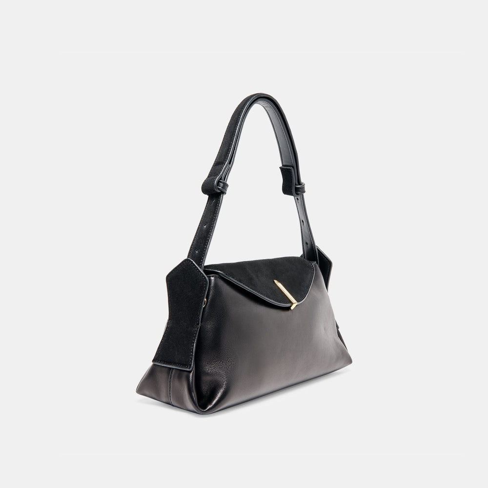 Devyn Black Leather Shoulder Bag | Women Dolce Vita