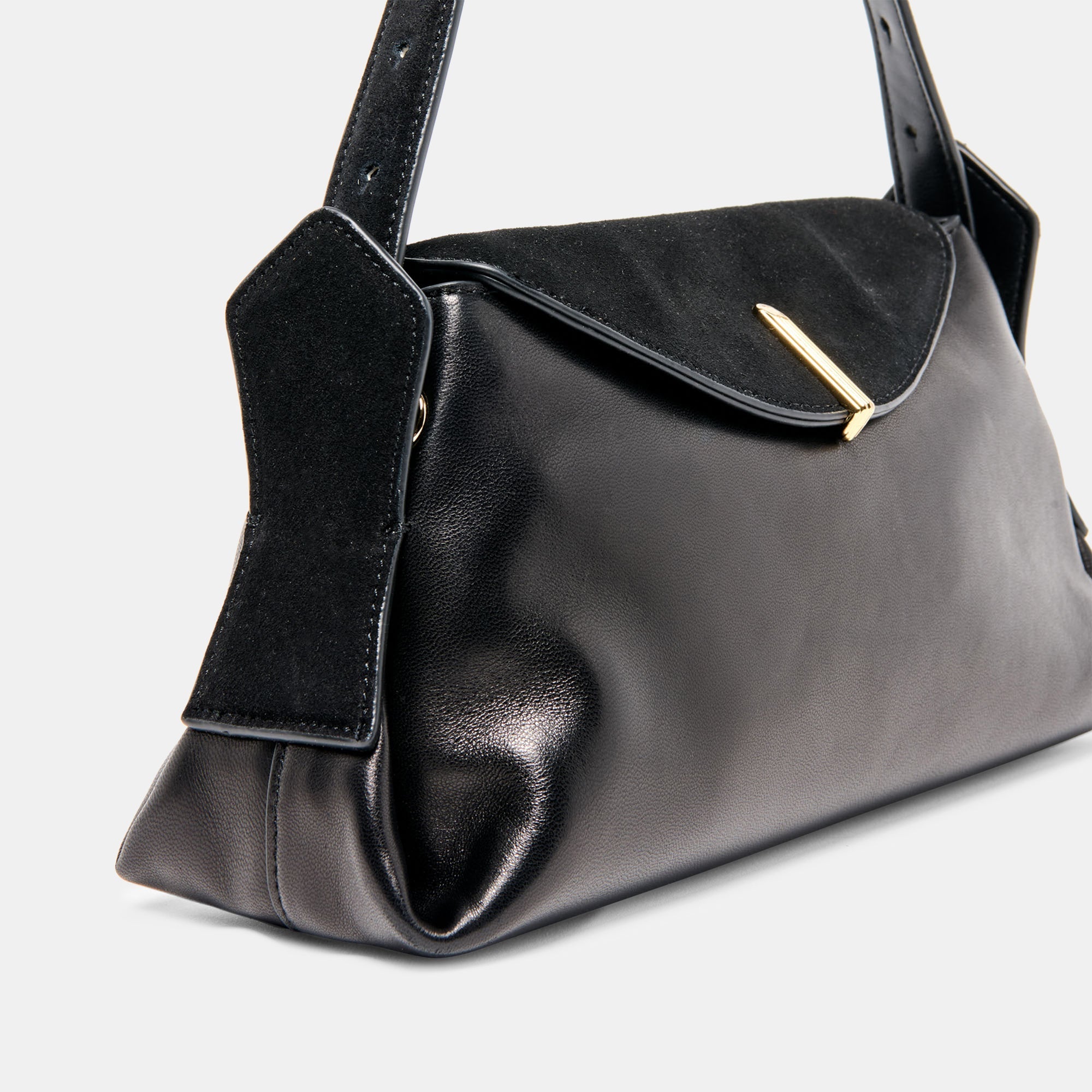 Devyn Black Leather Shoulder Bag | Women Dolce Vita