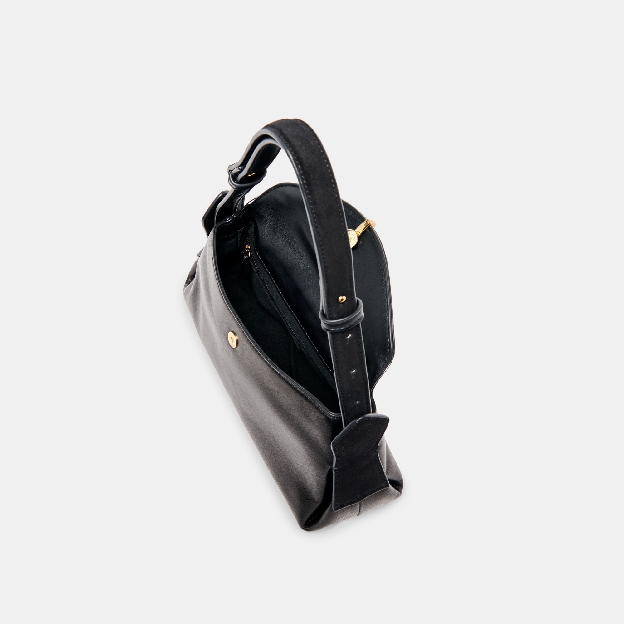Devyn Black Leather Shoulder Bag | Women Dolce Vita