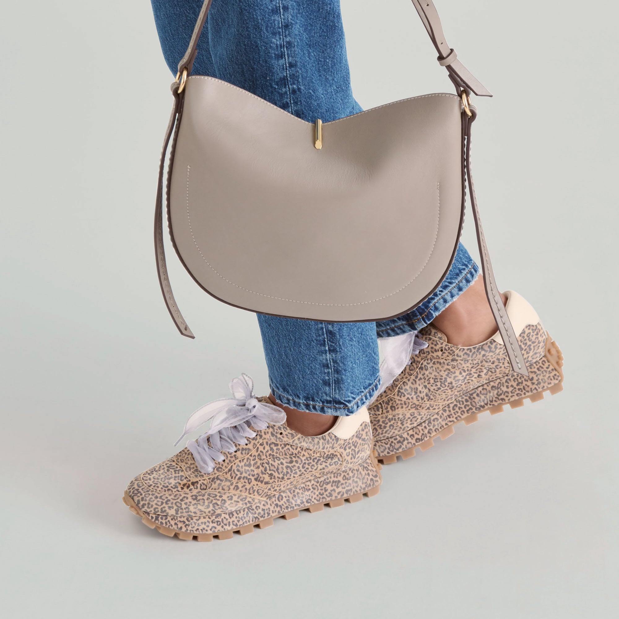 Burano Grey Leather Crossbody | Dolce Vita Women