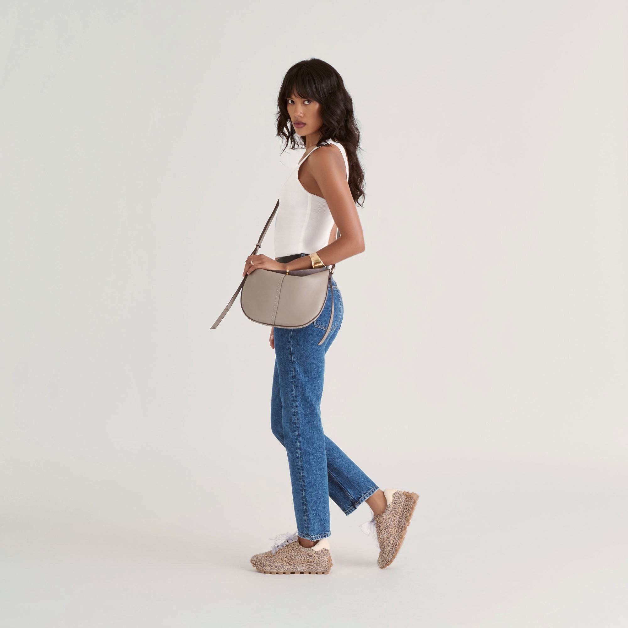 Burano Grey Leather Crossbody | Dolce Vita Women