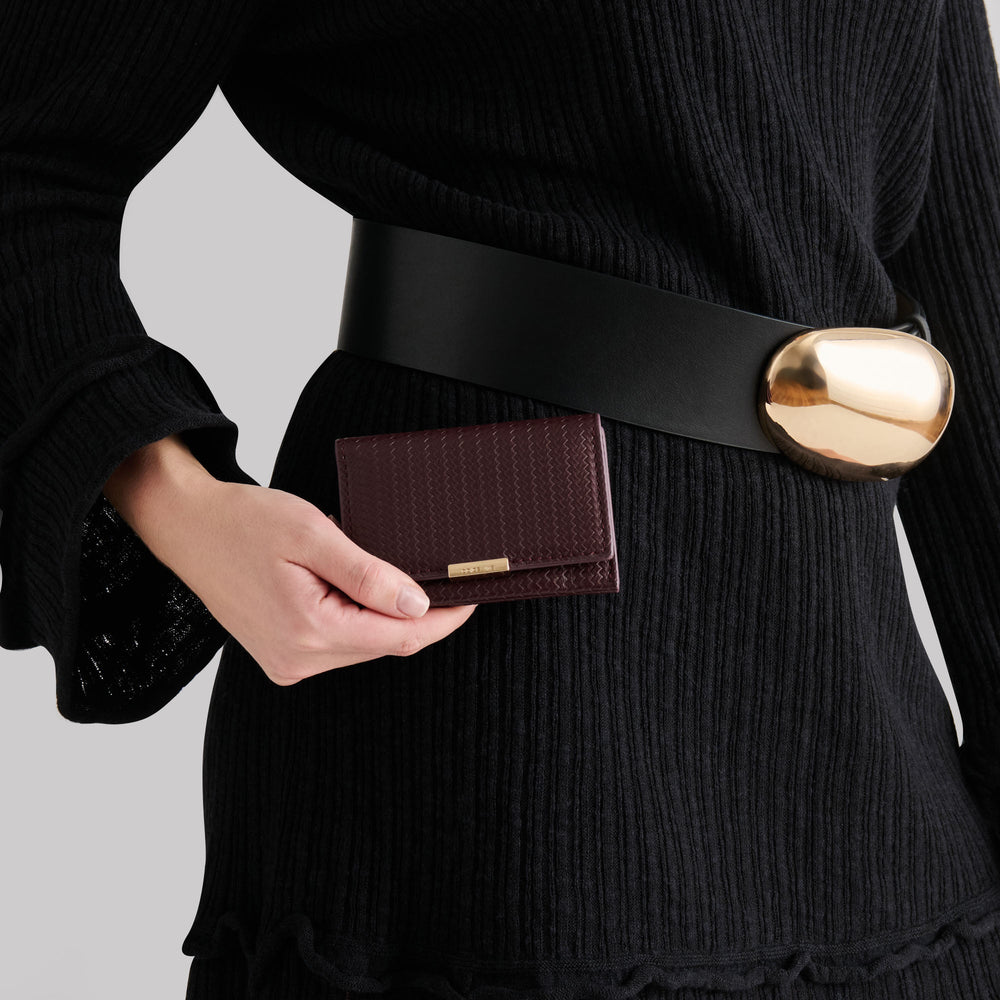 Mini-Me Burgundy Woven Stella Wallet | Women Dolce Vita