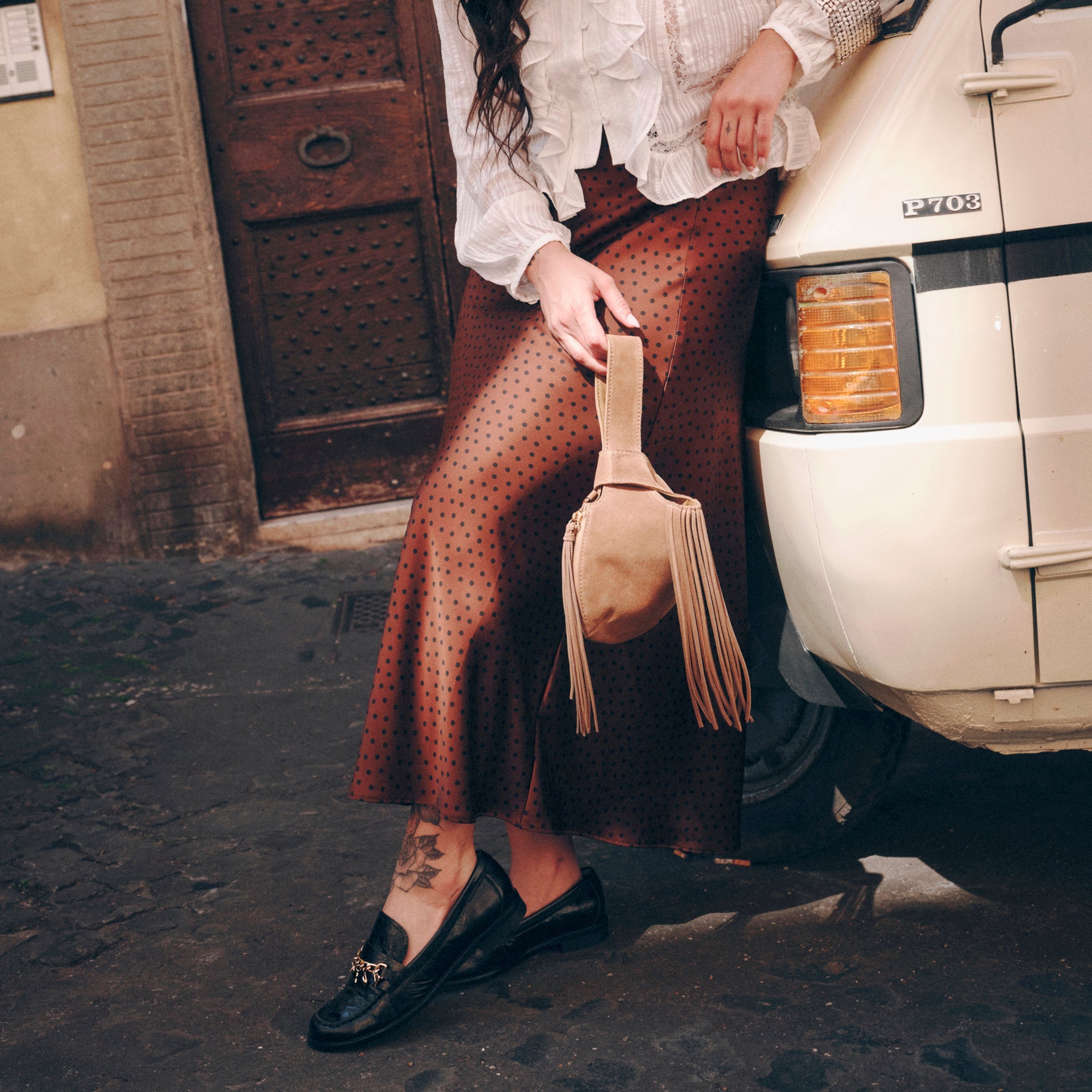 Zury Camel Suede Handbag | Women Dolce Vita