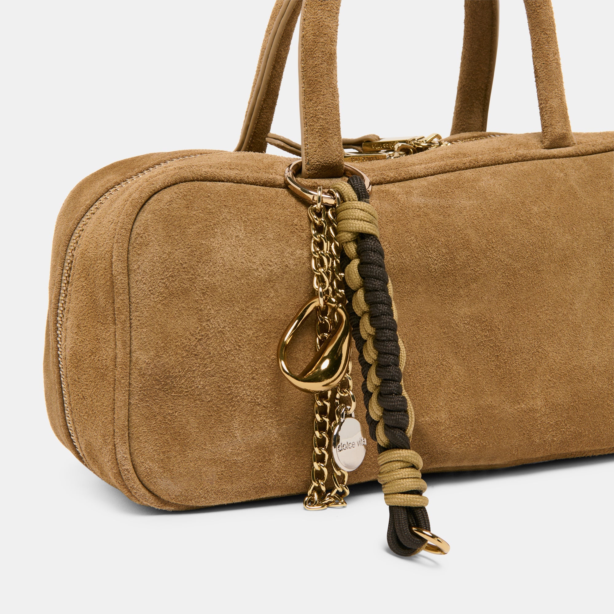 SANTINA HANDBAG TAUPE SUEDE | Women Dolce Vita