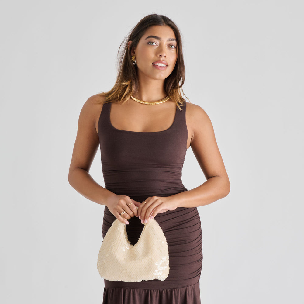 Dahlia Sequin Ivory Sequin Handbag | Dolce Vita Women