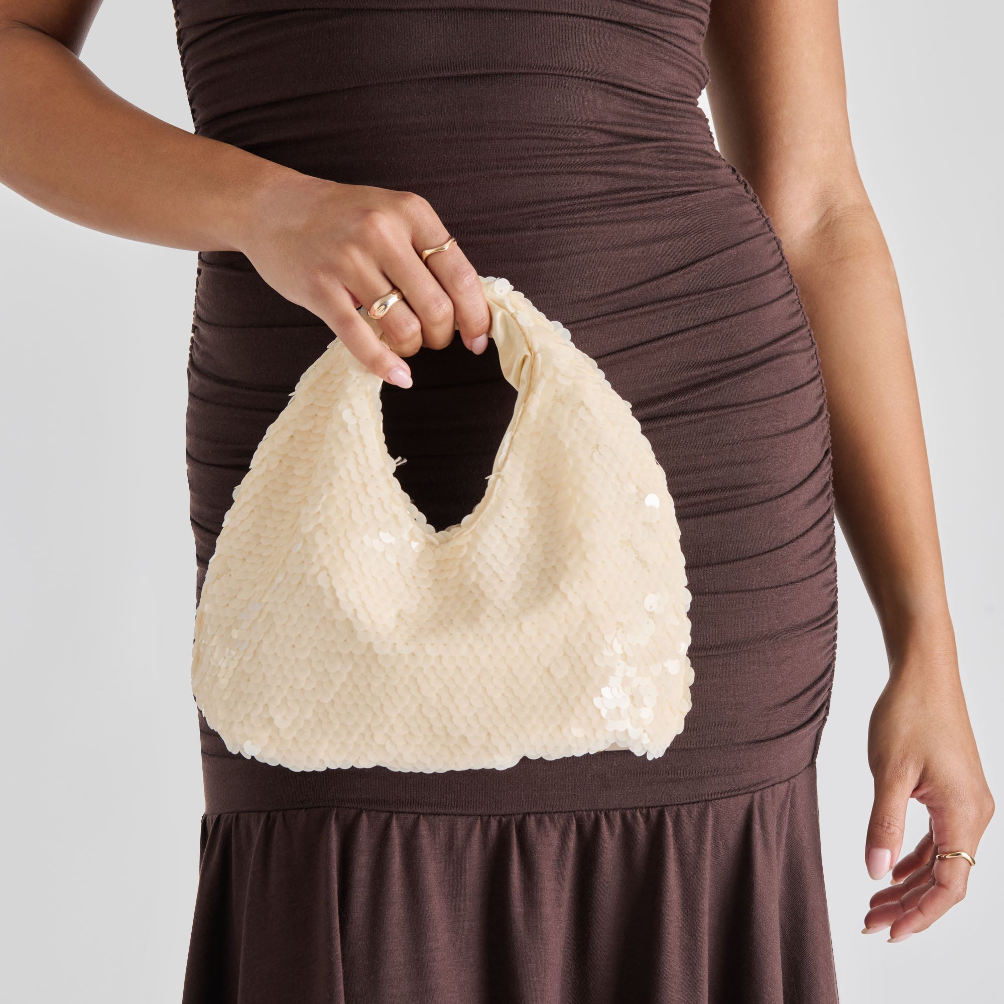 Dahlia Sequin Ivory Sequin Handbag | Dolce Vita Women