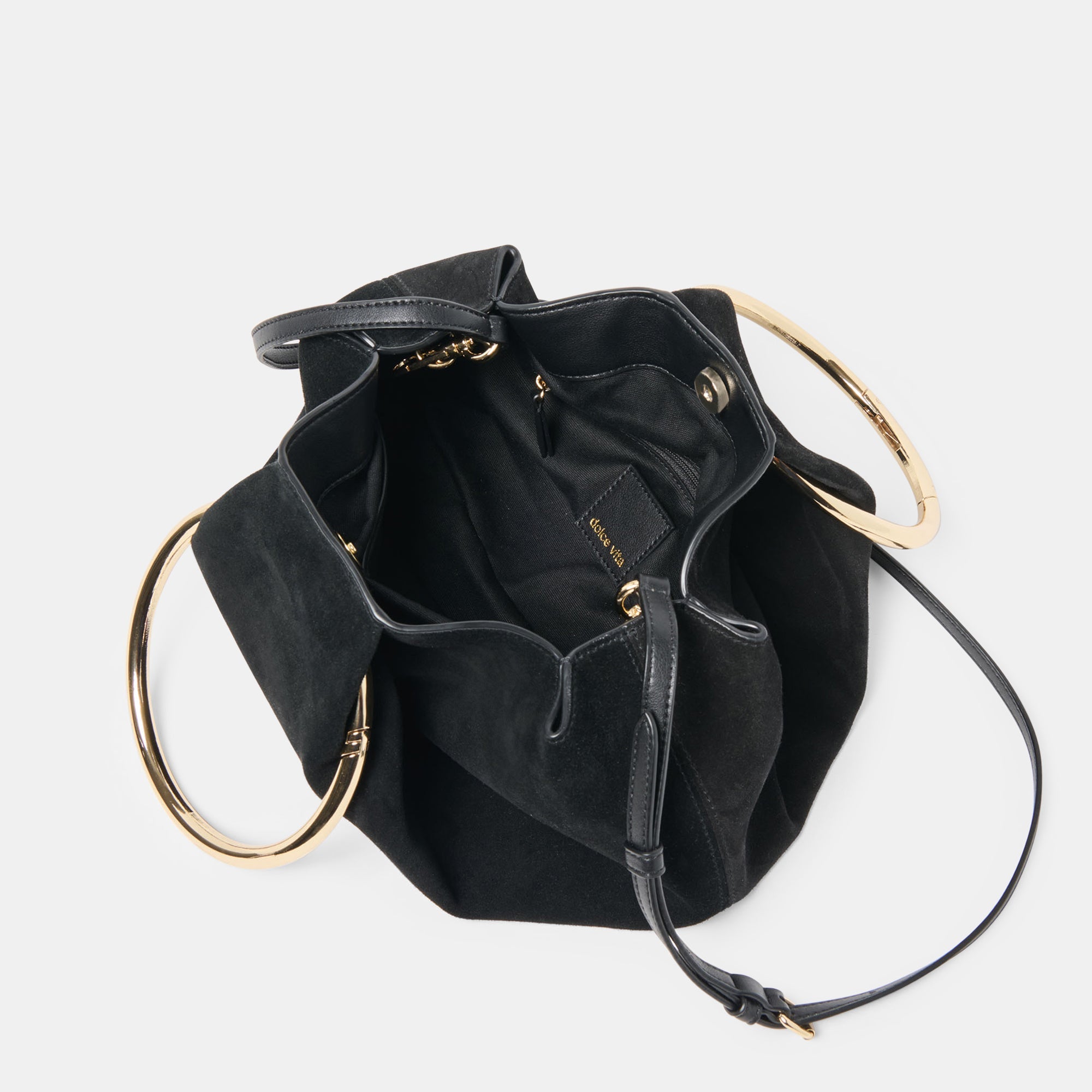 Channing Black Suede Handbag | Women Dolce Vita