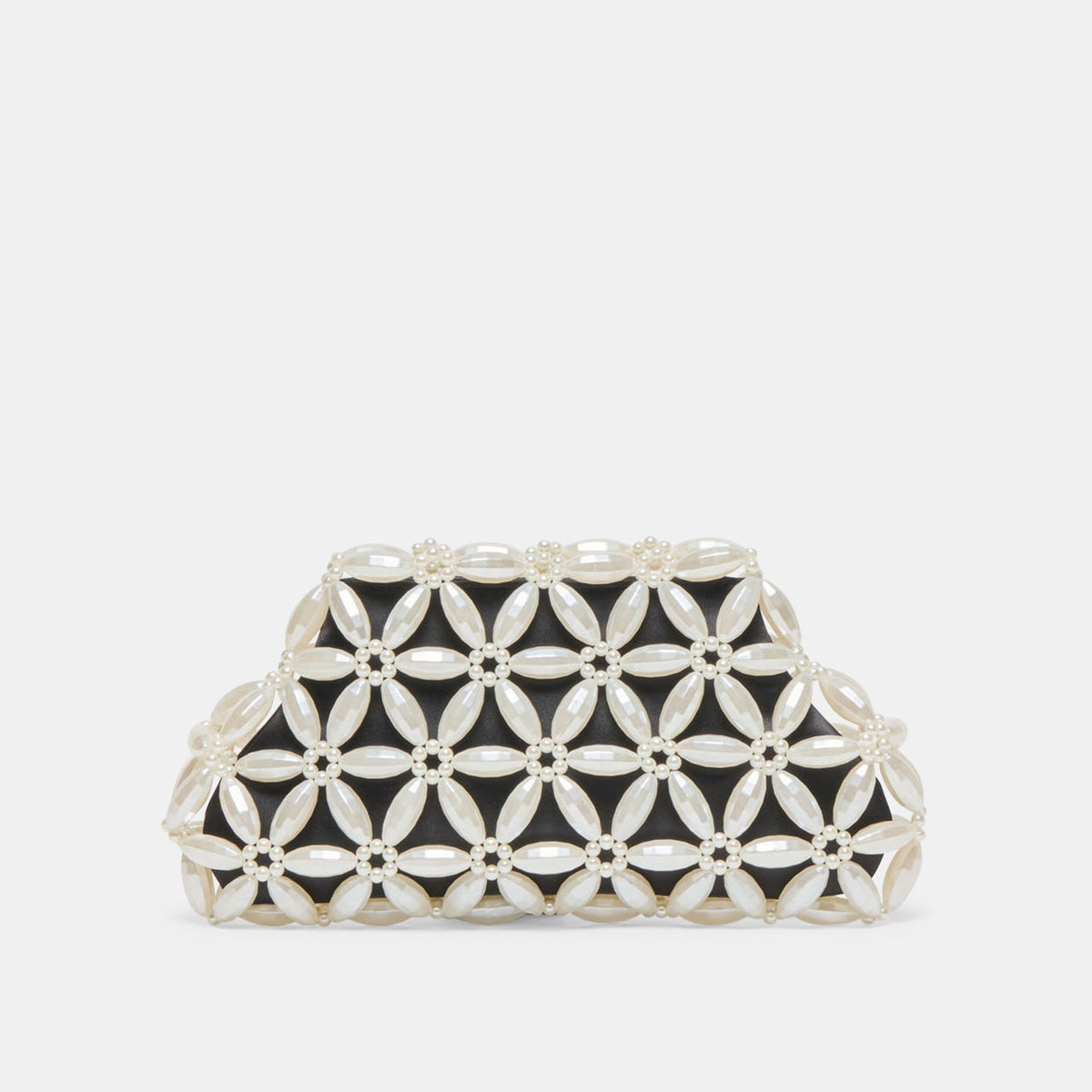 Marlow Black Satin Pearl Clutch | Women Dolce Vita