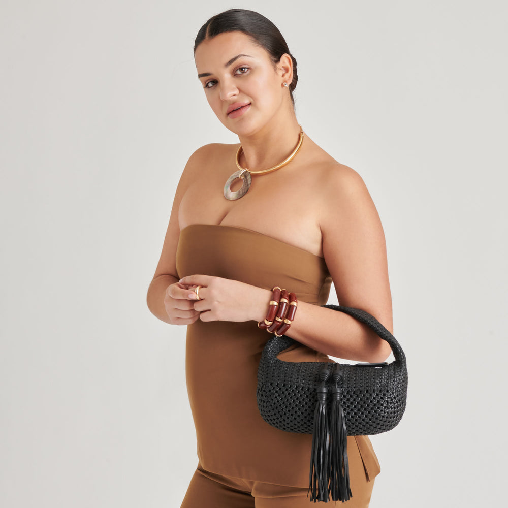 Zenia Black Leather Handbag | Women Dolce Vita