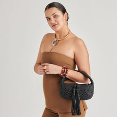 Zenia Black Leather Handbag | Women Dolce Vita
