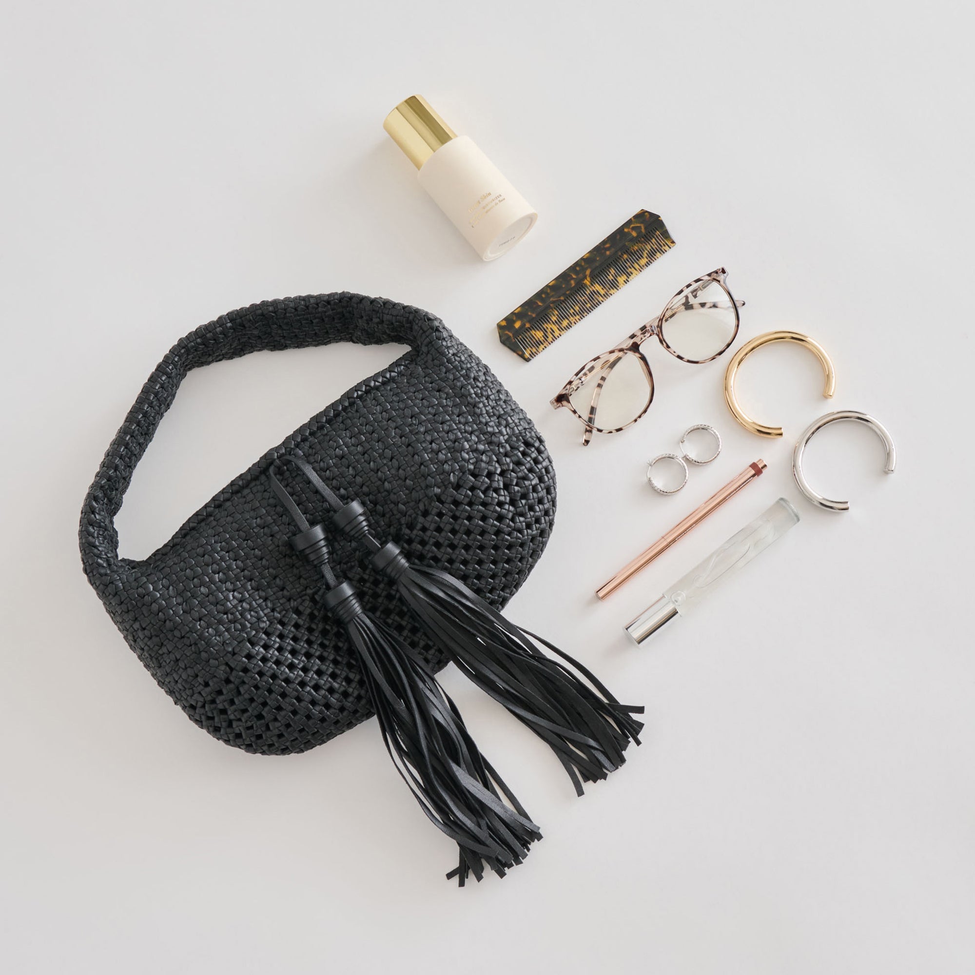 Zenia Black Leather Handbag | Women Dolce Vita