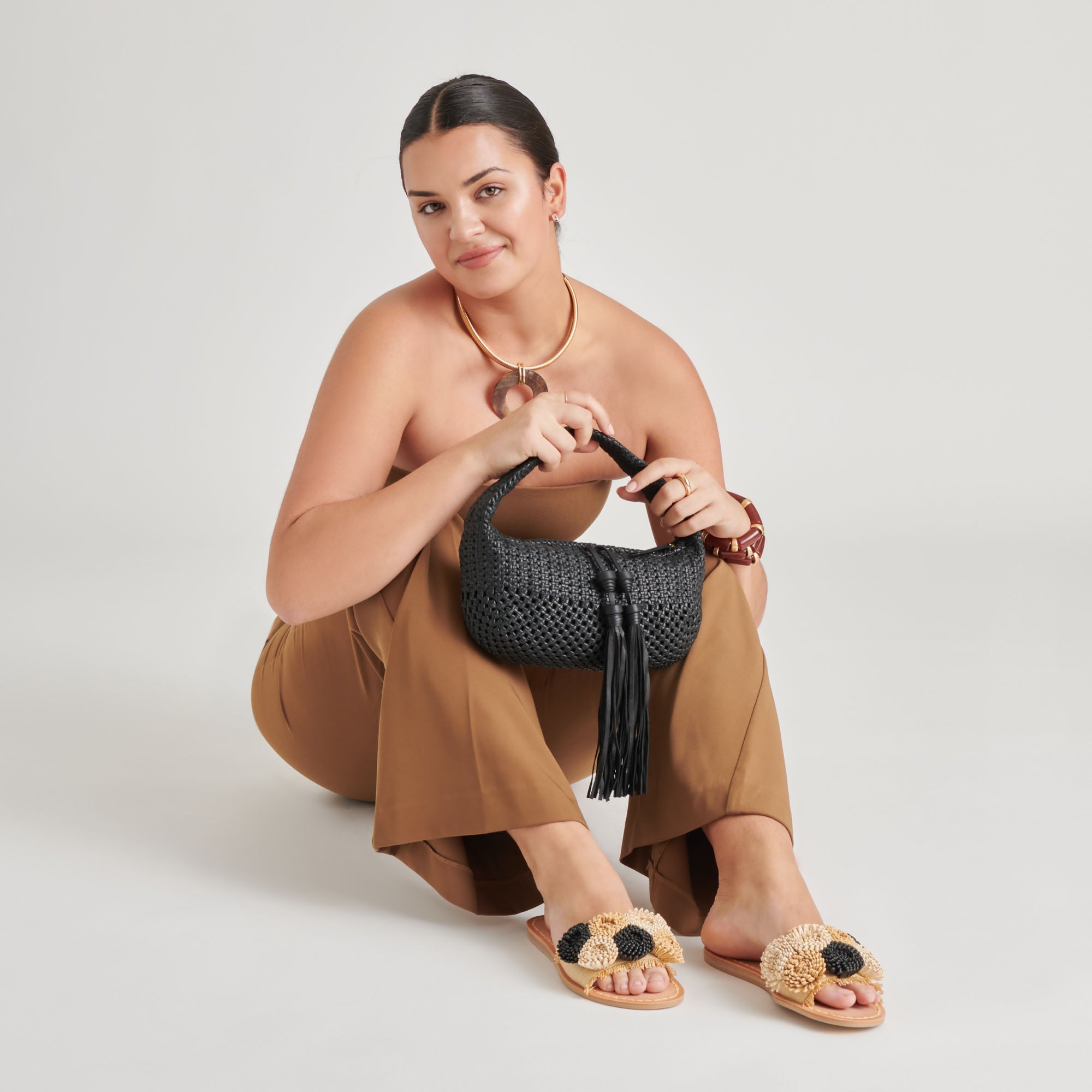 Zenia Black Leather Handbag | Women Dolce Vita