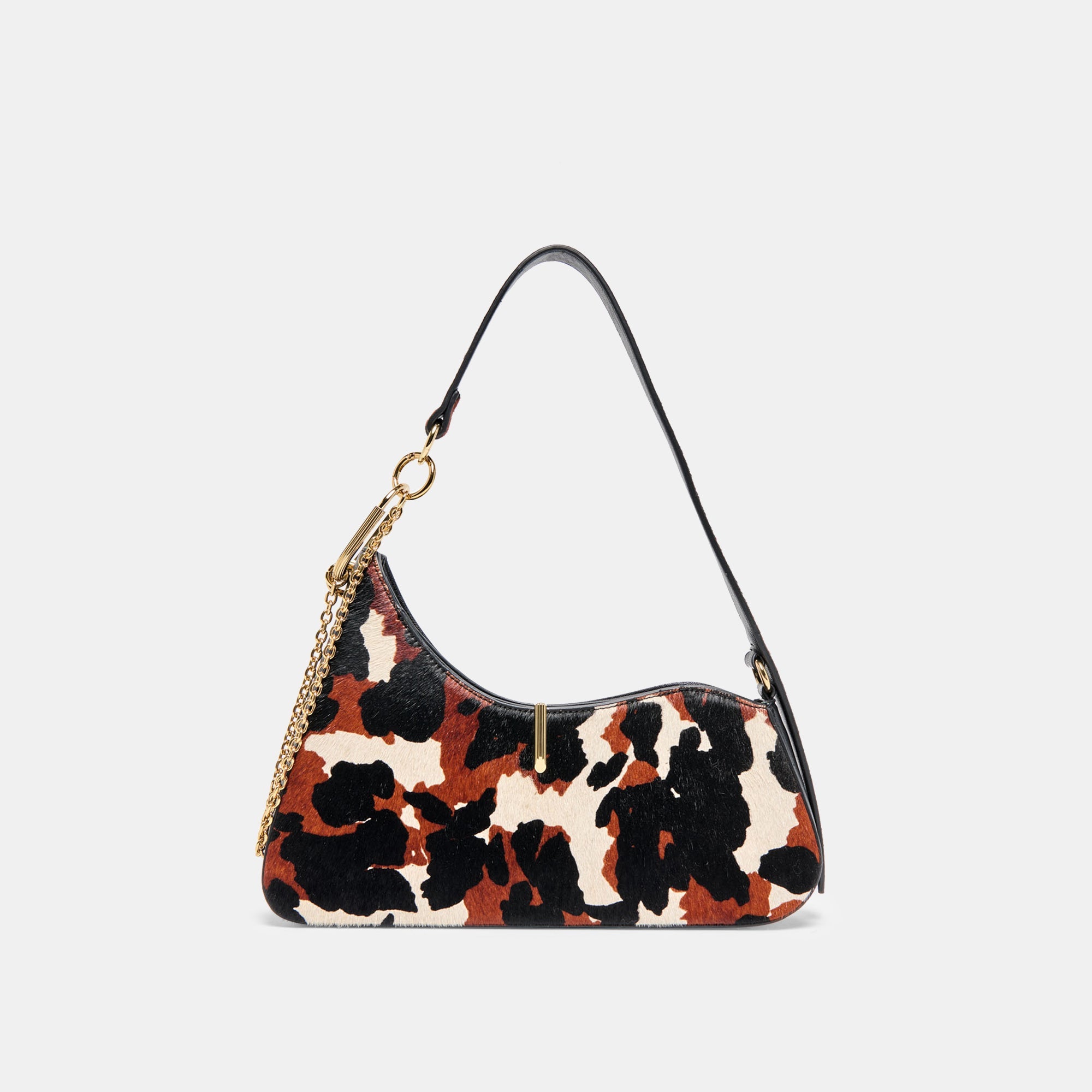 Prya Brown Printed Calf Hair Shoulder Bag | Dolce Vita Women