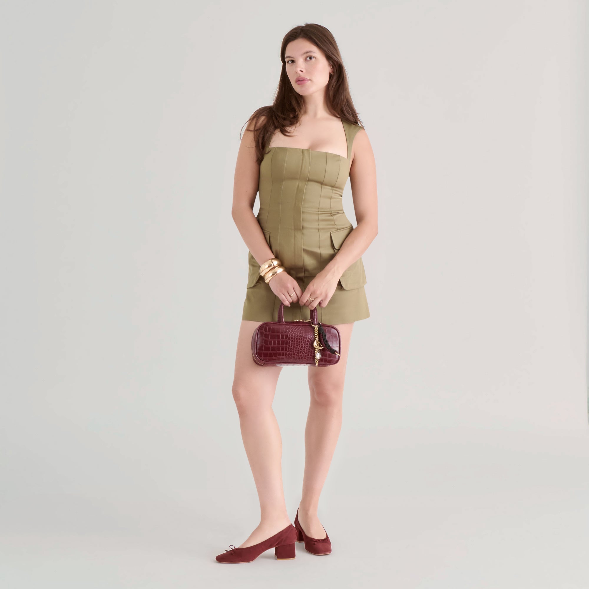Flyn Burgundy Croco Stella Handbag | Women Dolce Vita