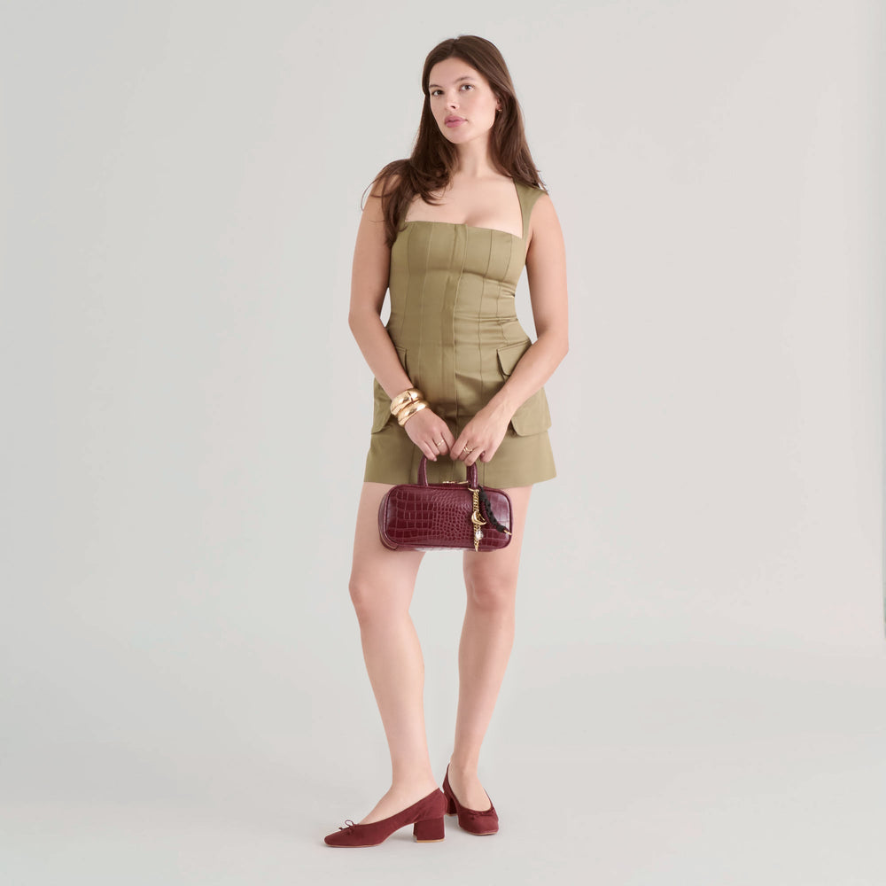 Flyn Burgundy Croco Stella Handbag | Women Dolce Vita