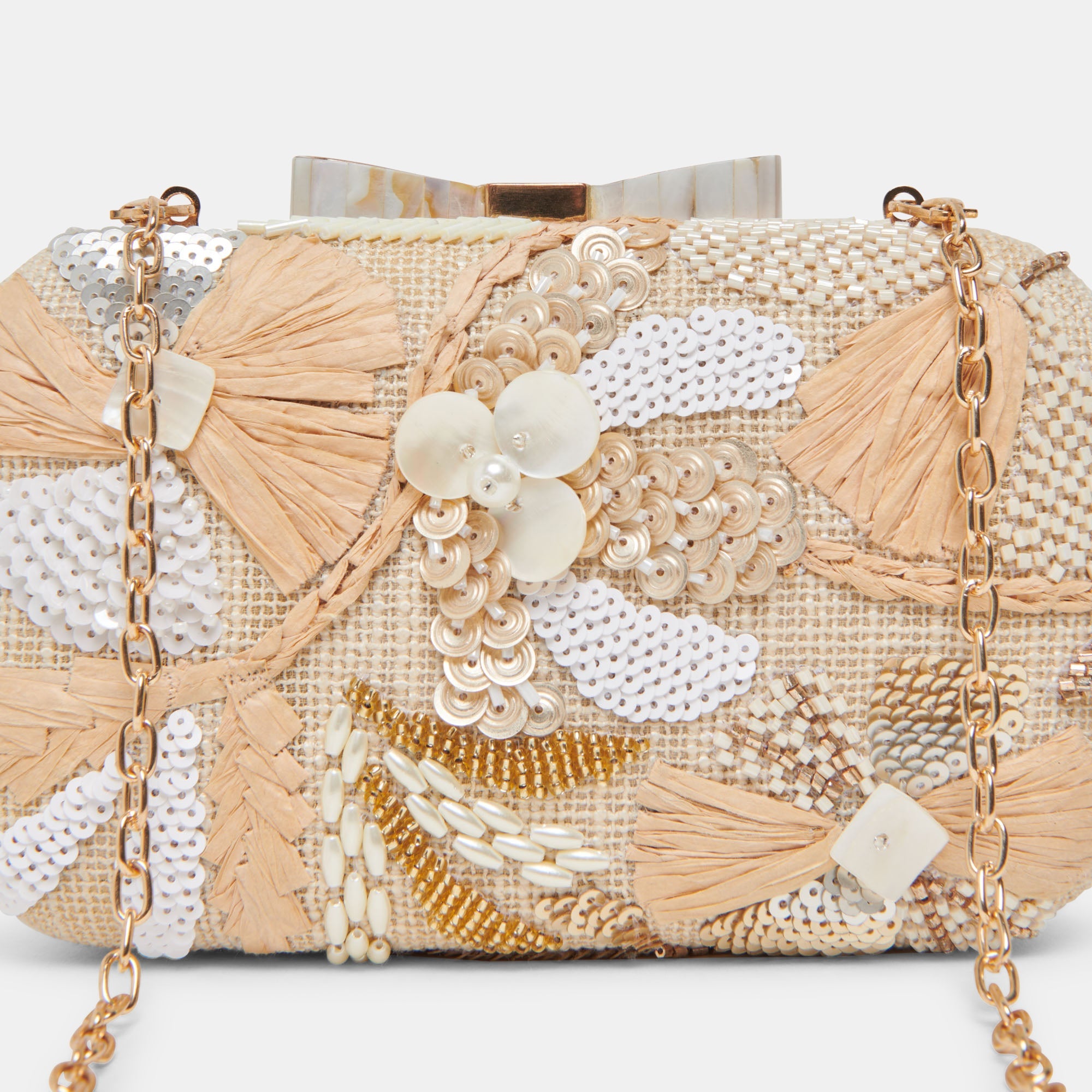 DAISY CLUTCH NATURAL MULTI BEADED | Women Dolce Vita