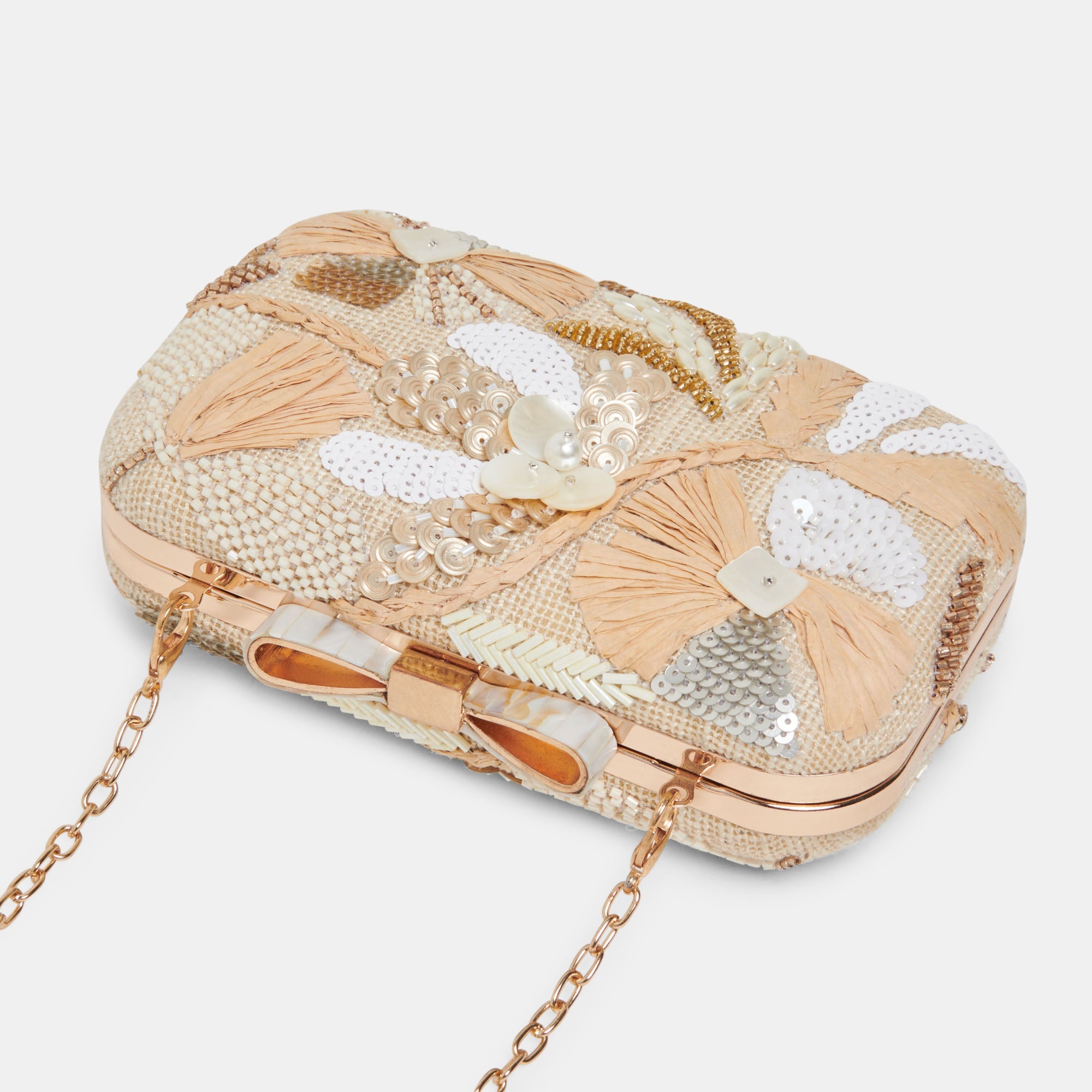 DAISY CLUTCH NATURAL MULTI BEADED | Women Dolce Vita