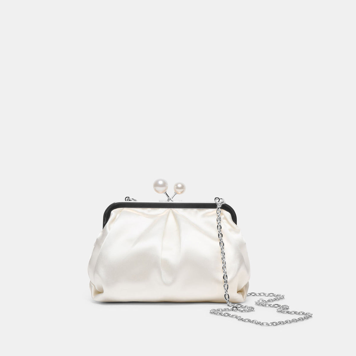 Kendall White Satin Clutch | Women Dolce Vita