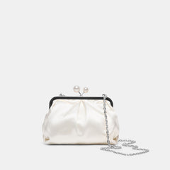 Kendall White Satin Clutch | Women Dolce Vita