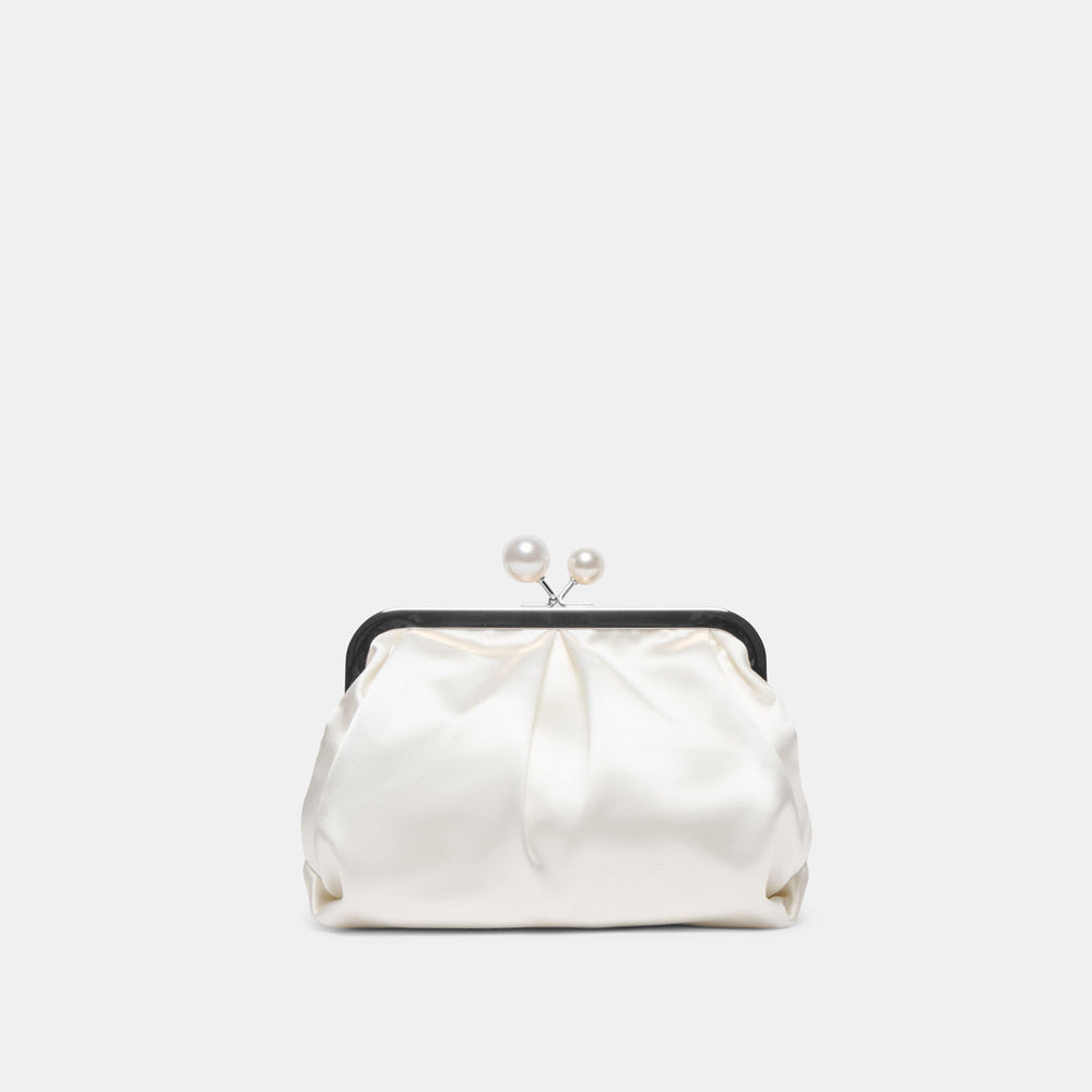 Kendall White Satin Clutch | Women Dolce Vita