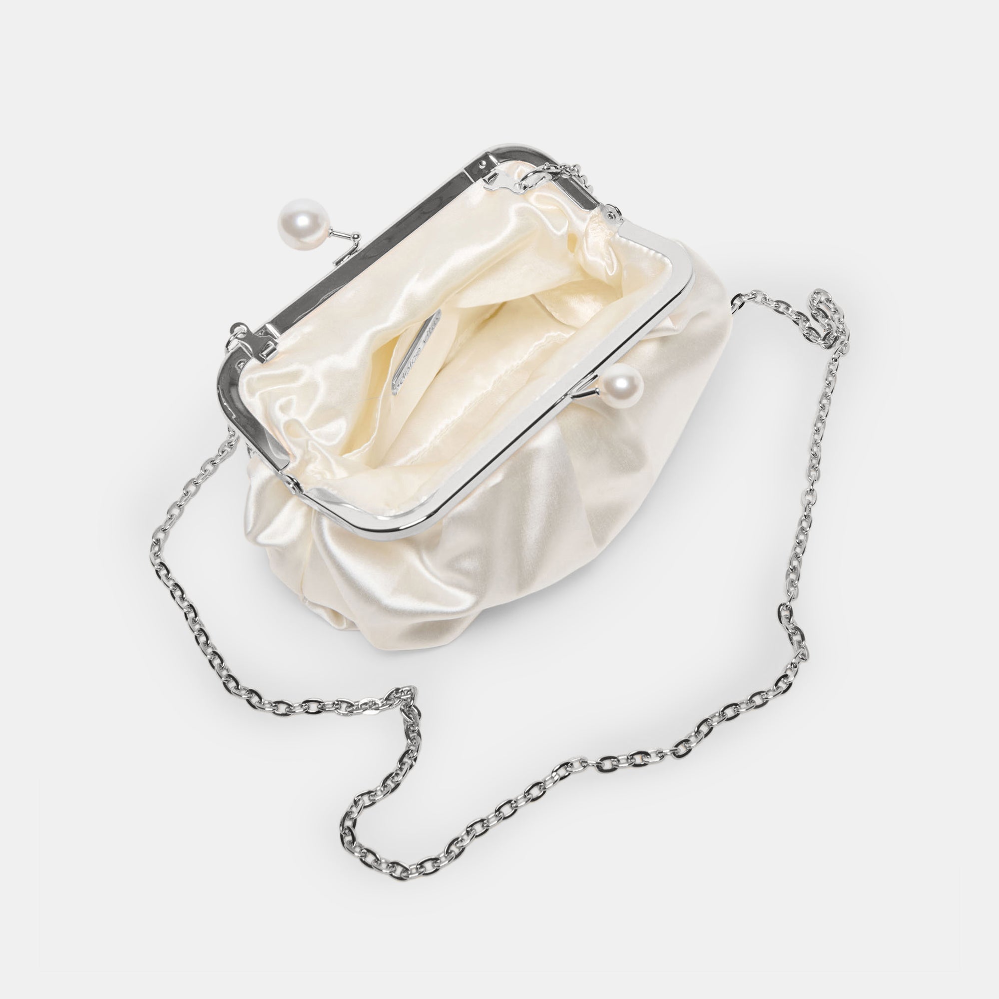 Kendall White Satin Clutch | Women Dolce Vita