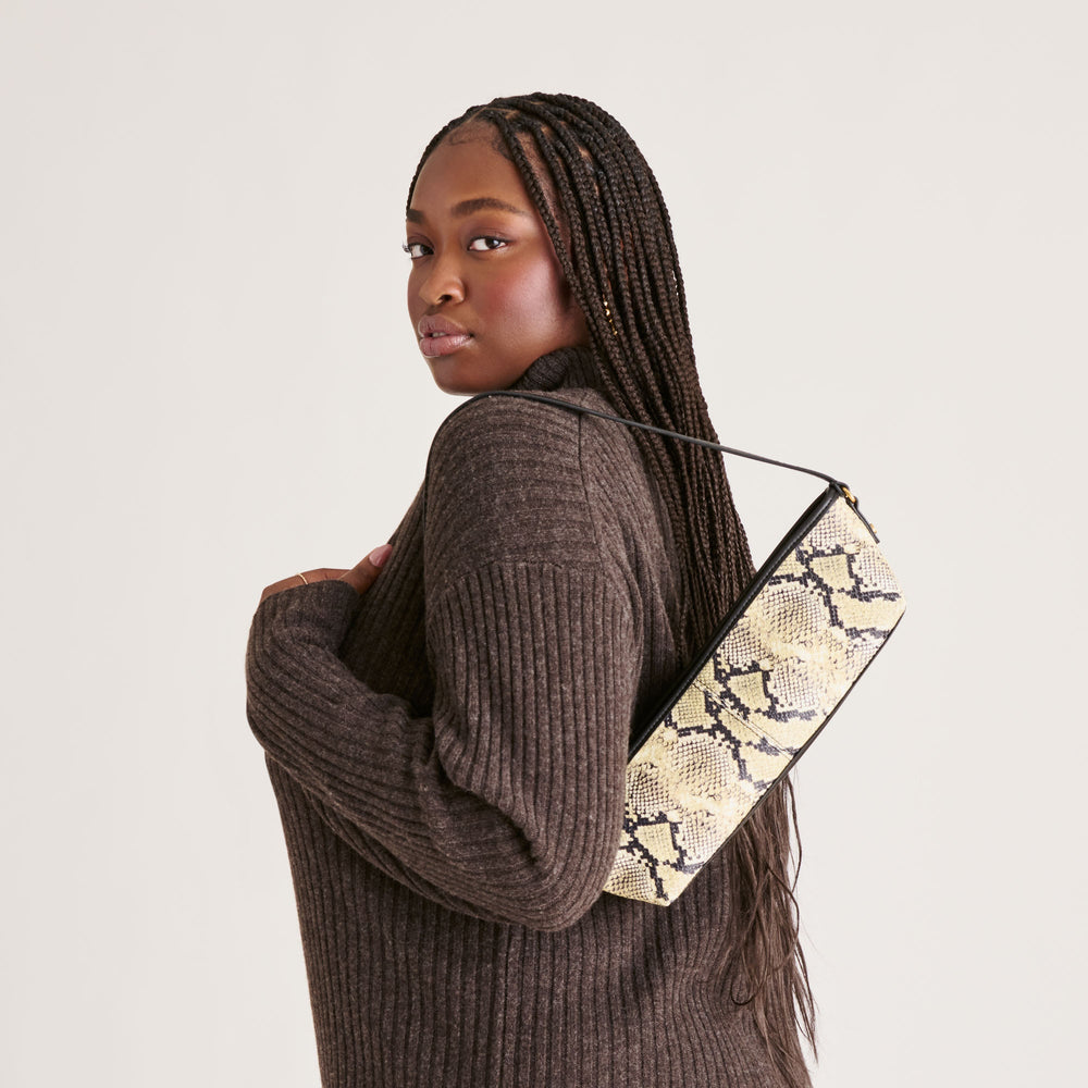 Savaii Black White Snake Stella Shoulder Bag | Women Dolce Vita