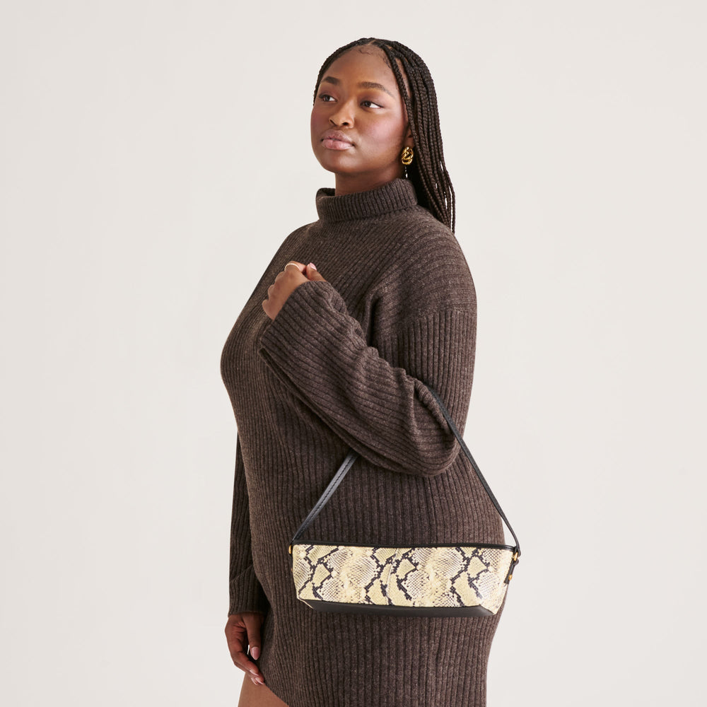 Savaii Black White Snake Stella Shoulder Bag | Women Dolce Vita
