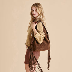 Nakoma Chocolate Suede Shoulder Bag | Dolce Vita Women