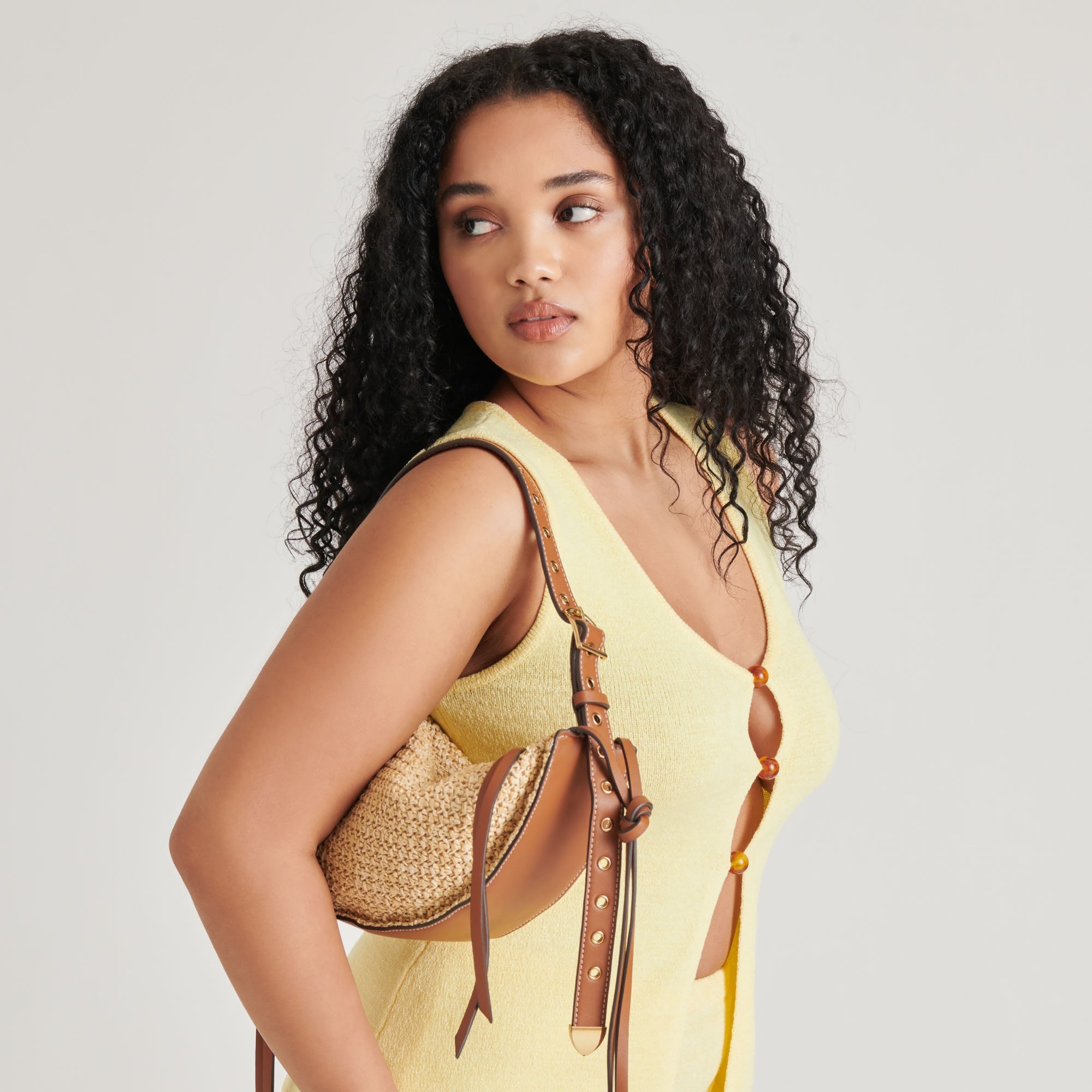 MONACO SHOULDER BAG NATURAL RAFFIA | Women Dolce Vita