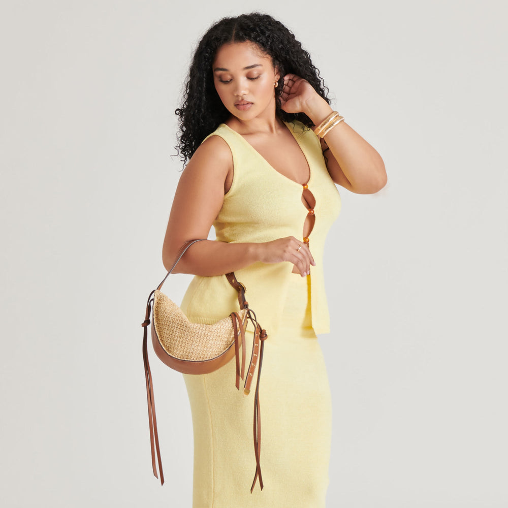 MONACO SHOULDER BAG NATURAL RAFFIA | Women Dolce Vita