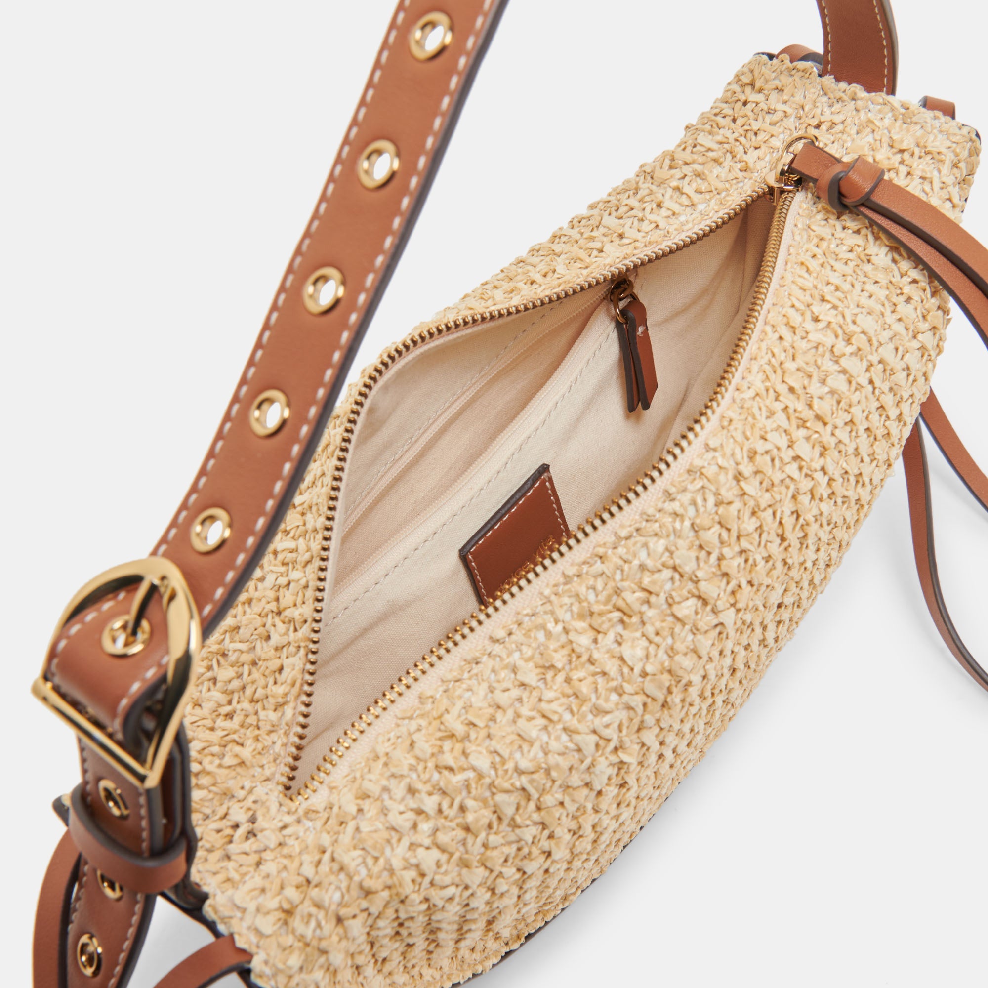 MONACO SHOULDER BAG NATURAL RAFFIA | Women Dolce Vita