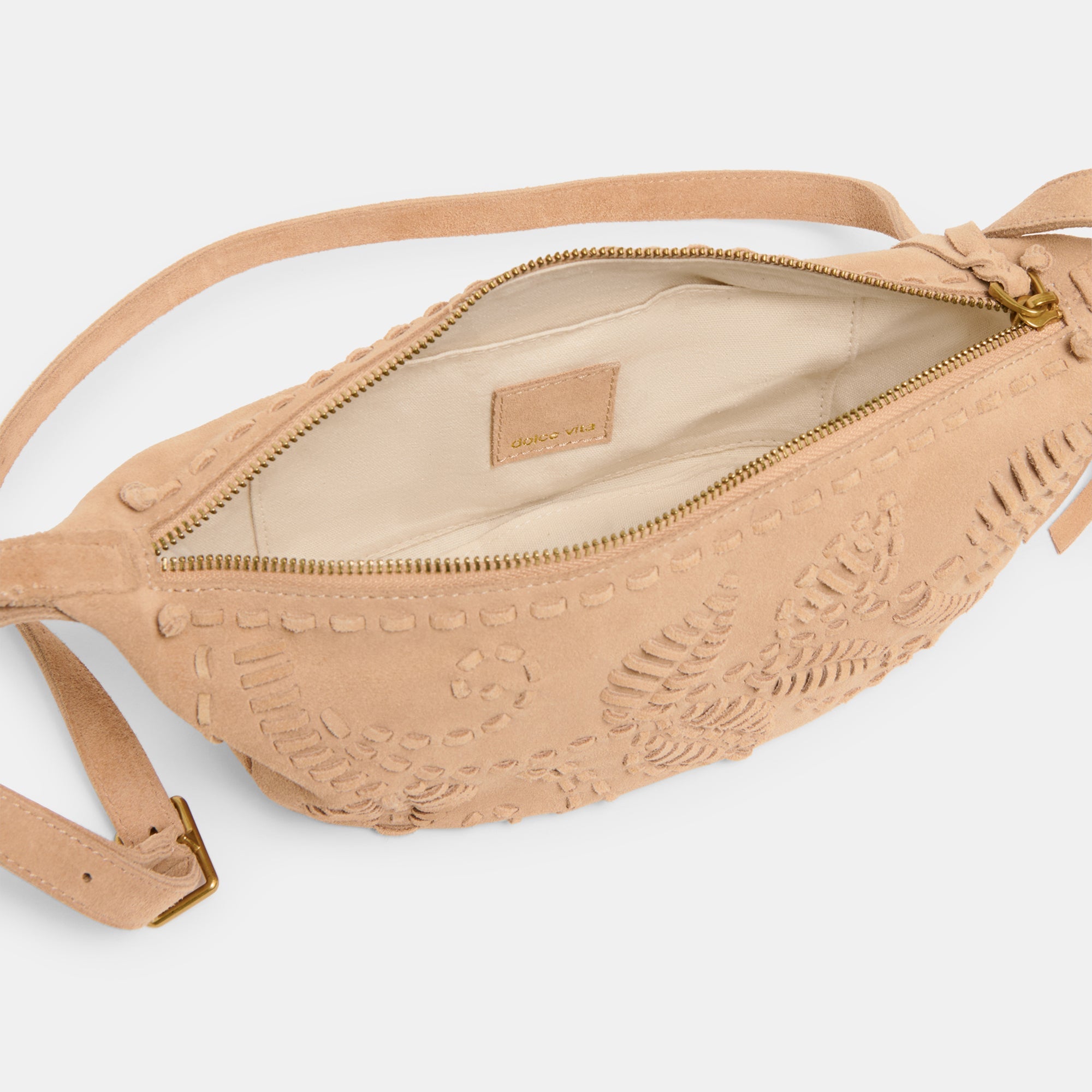 Lipari Beige Suede Crossbody | Dolce Vita Women