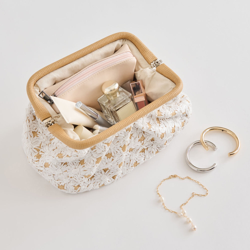 FIORE CLUTCH EMBROIDERED NATURAL RAFFIA | Dolce Vita Women