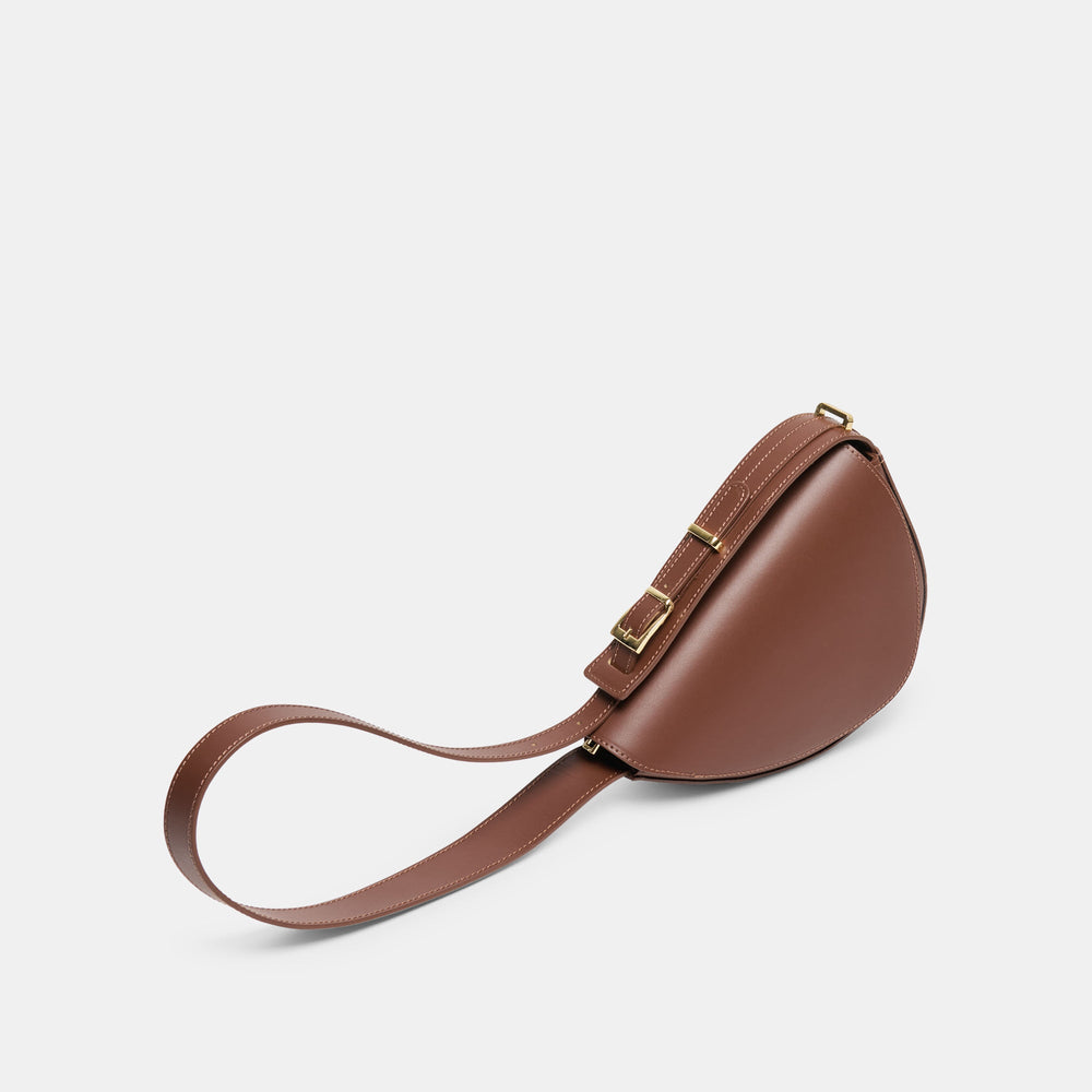 Sabine Brown Leather Shoulder Bag | Women Dolce Vita