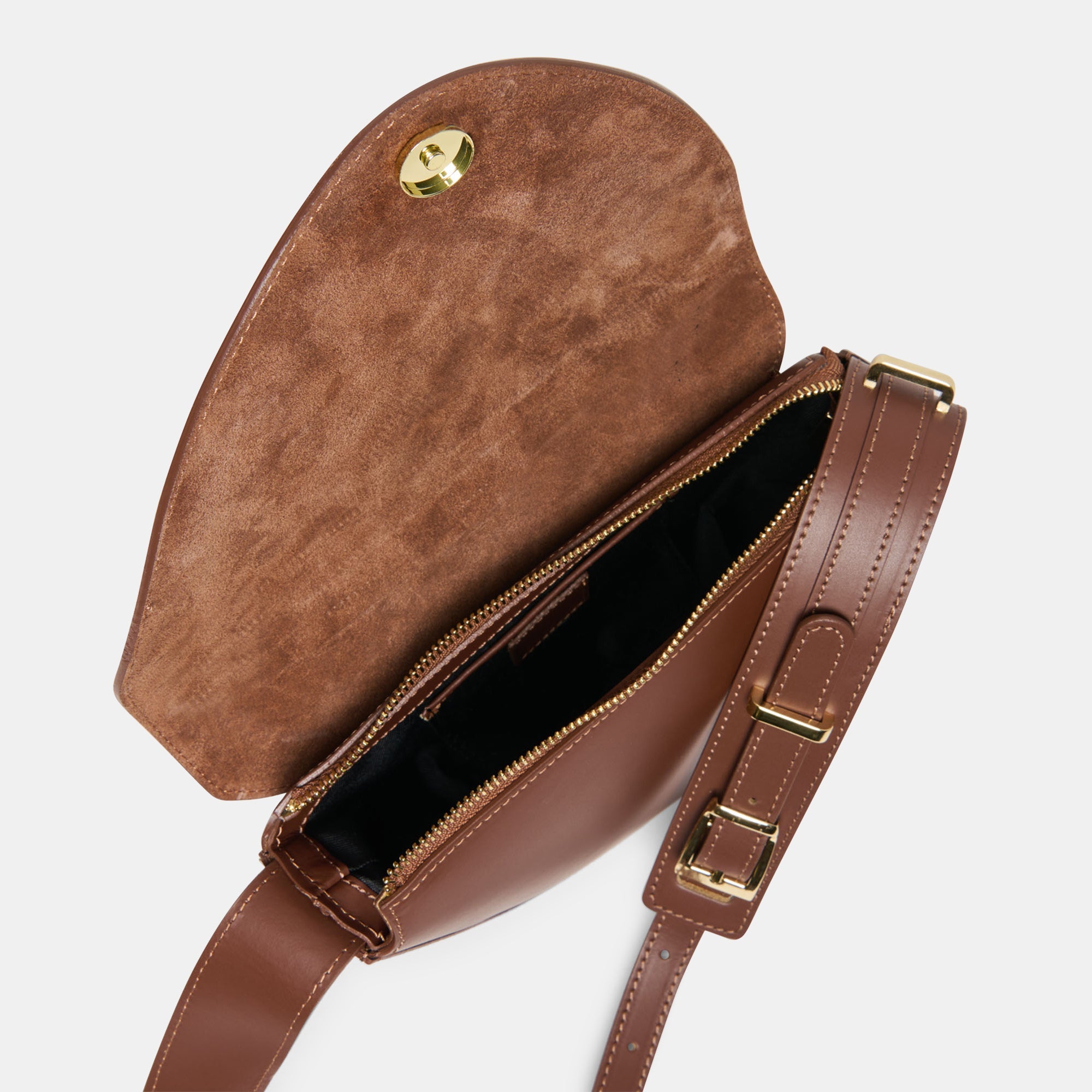 Sabine Brown Leather Shoulder Bag | Women Dolce Vita