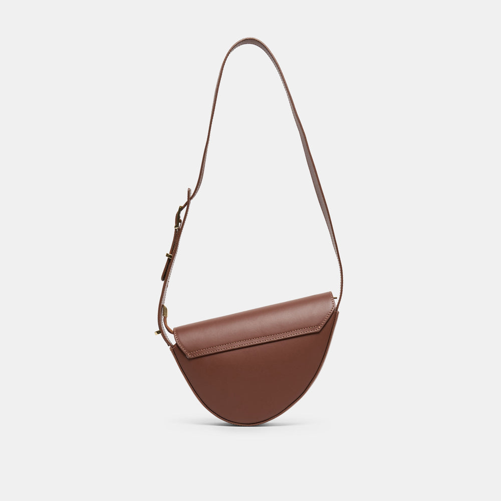 Sabine Brown Leather Shoulder Bag | Women Dolce Vita