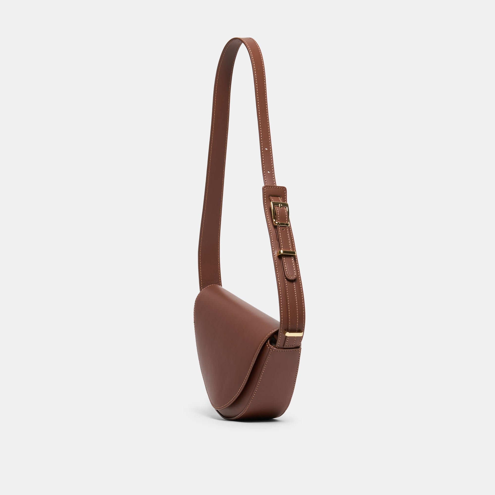 Sabine Brown Leather Shoulder Bag | Women Dolce Vita