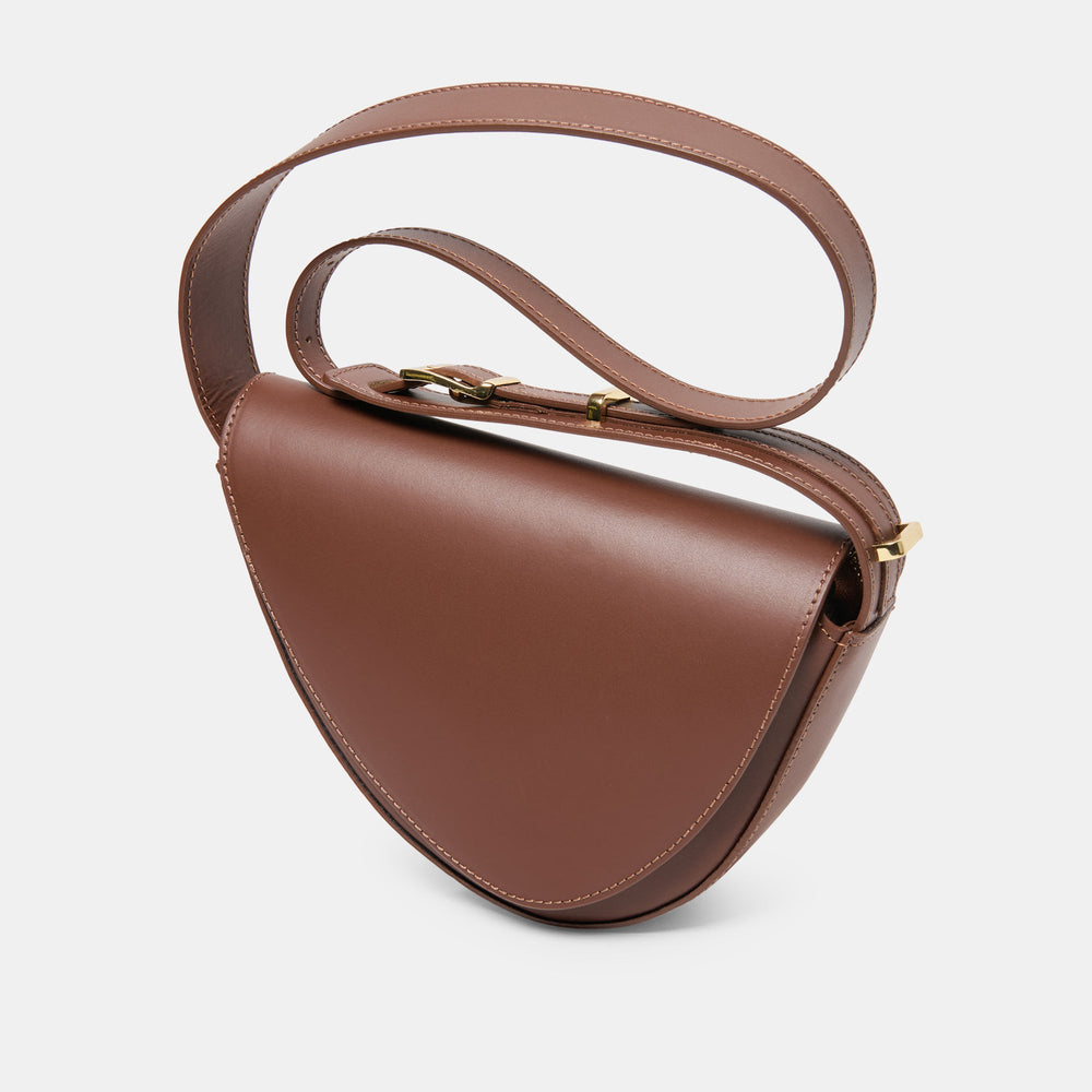 Sabine Brown Leather Shoulder Bag | Women Dolce Vita