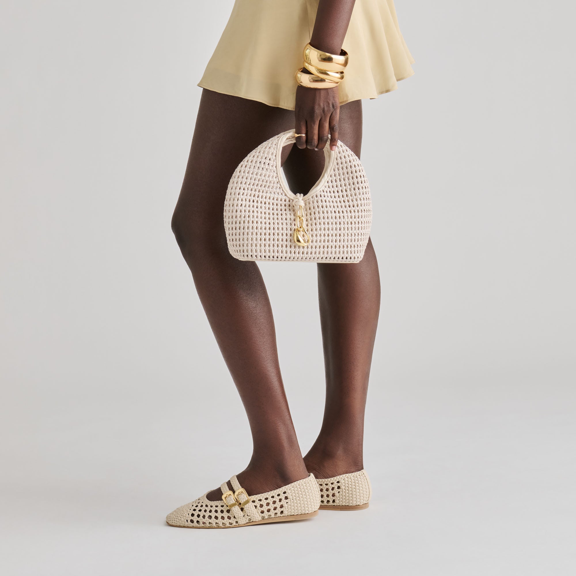 Dahlia Ivory Stella Woven Handbag | Dolce Vita Women