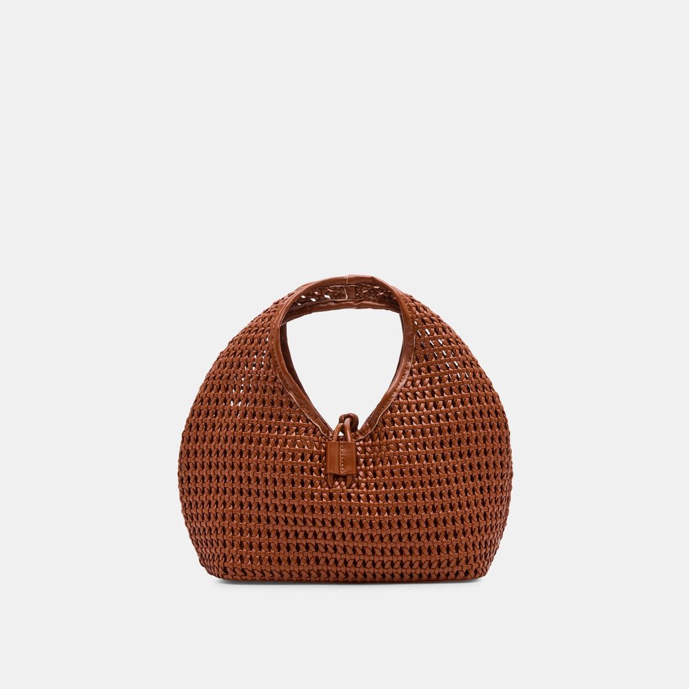 Dahlia Cognac Stella Woven Handbag | Women Dolce Vita