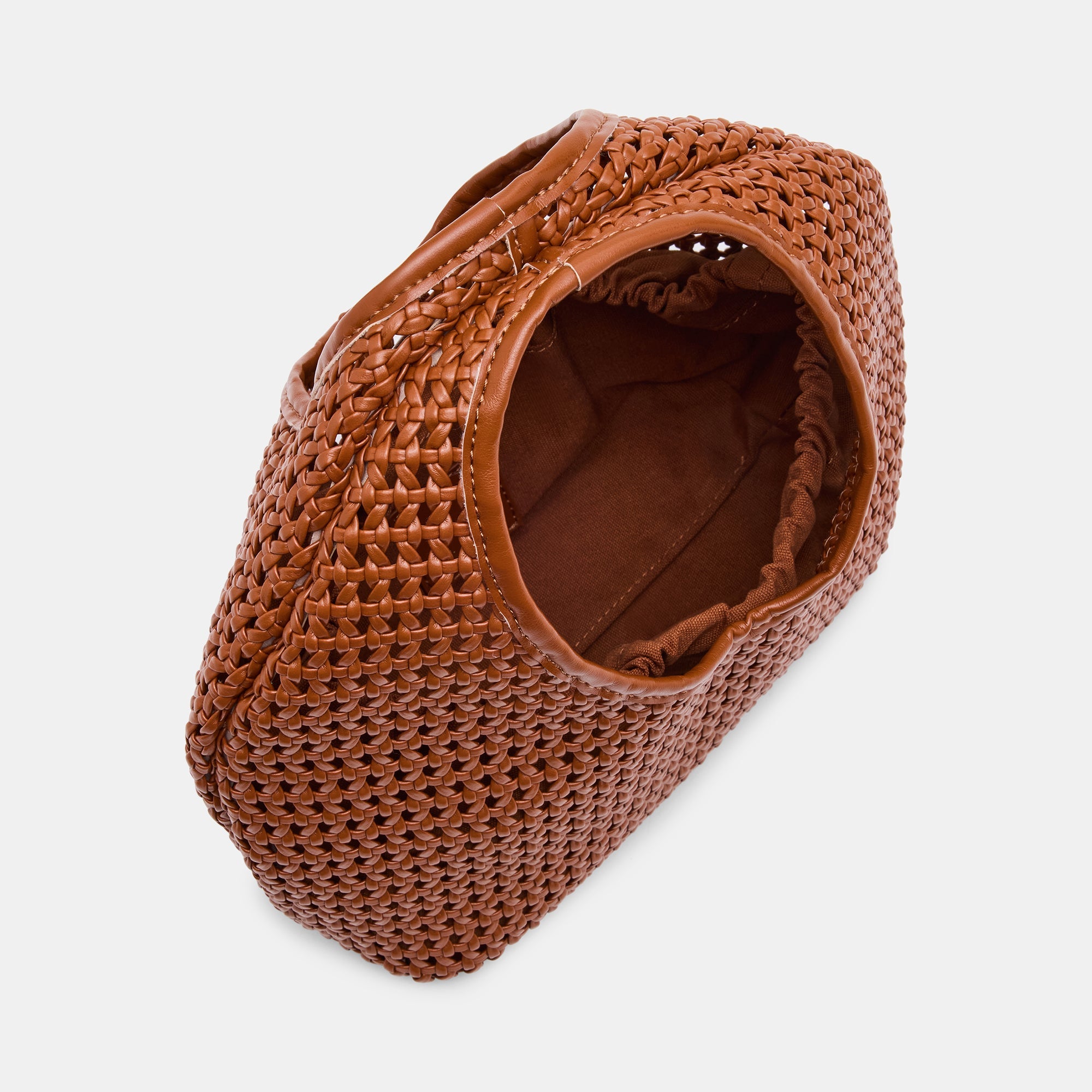 Dahlia Cognac Stella Woven Handbag | Women Dolce Vita