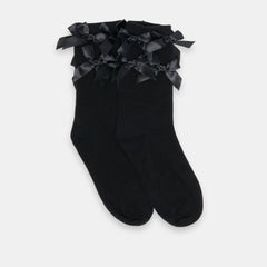 Mulit Bow Black Crew Socks | Dolce Vita Women