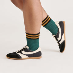 Multi Stripe Green Crew Socks | Dolce Vita Women