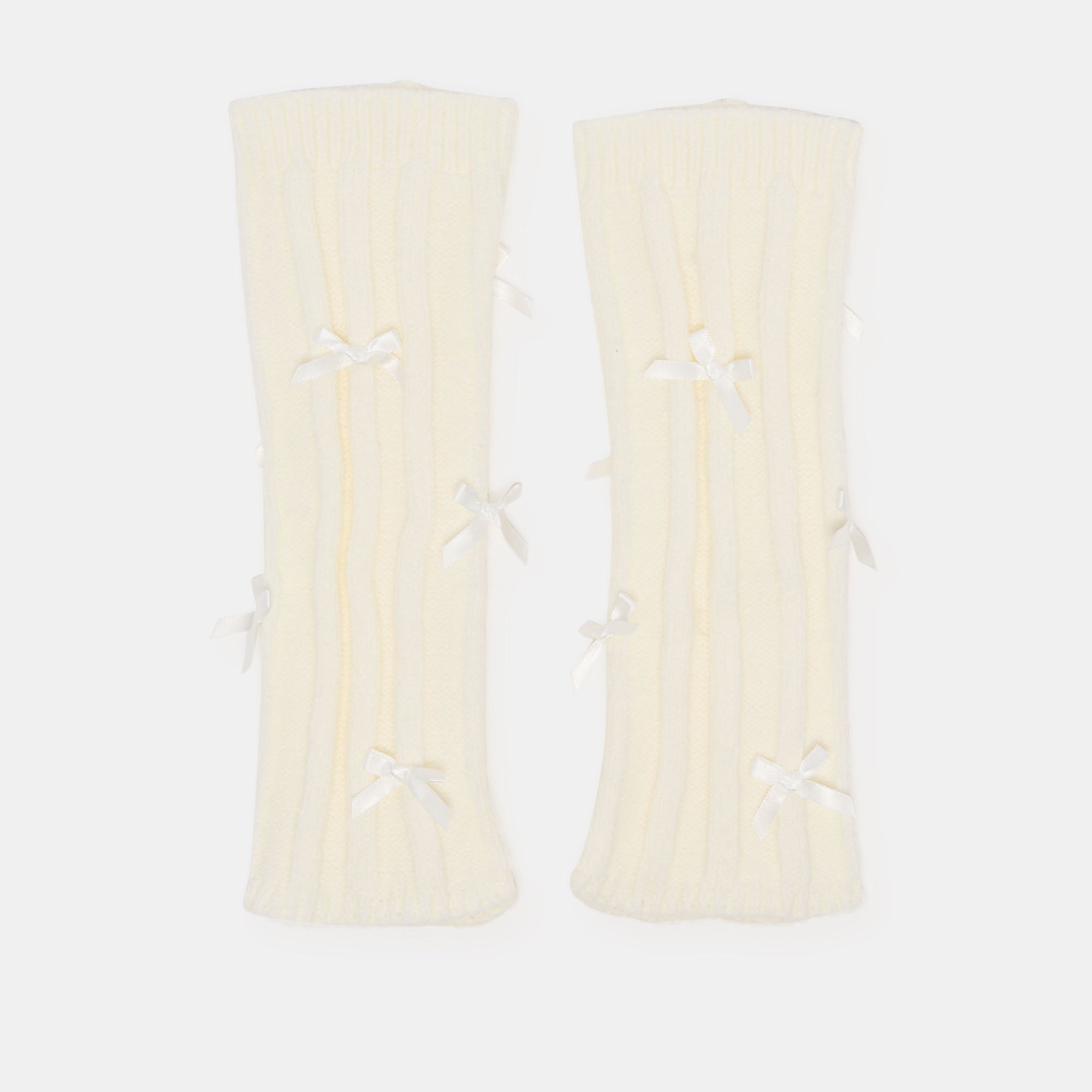 Satin Bow Ivory Leg Warmers | Dolce Vita Women